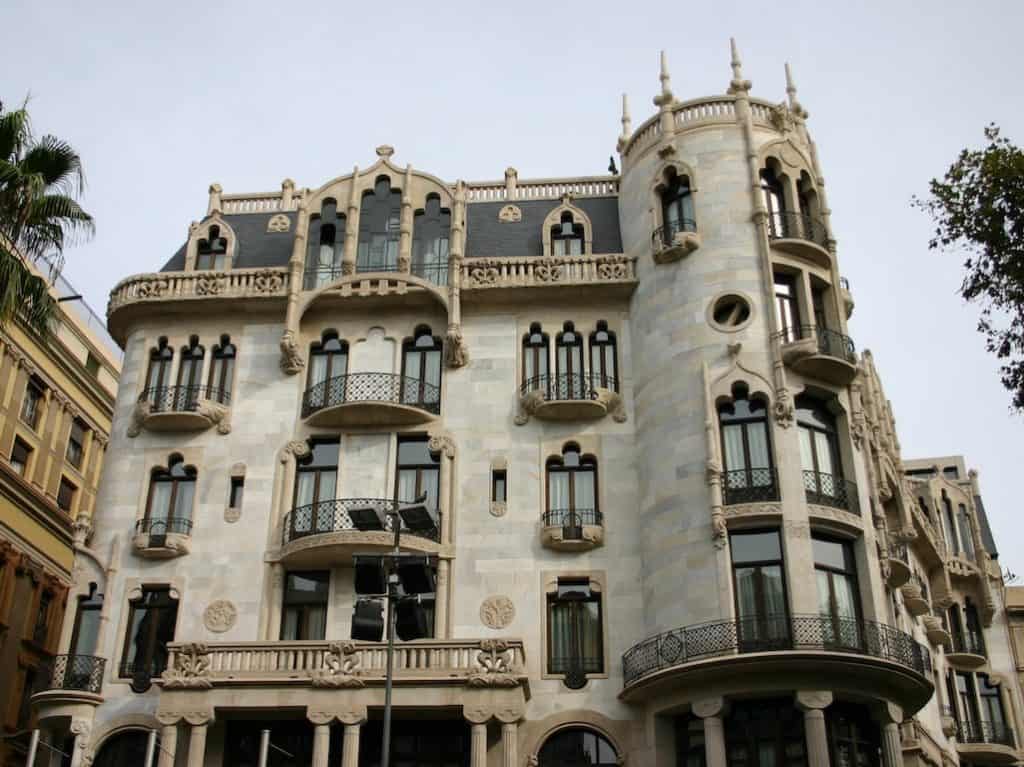 Facade of the hotel Casa Fuster in Barcelona