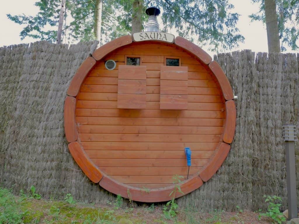 The sauna in the Cabanes als Arbres