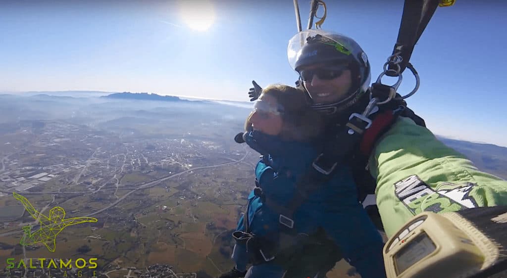 Views of Montserrat during a skydiving jump