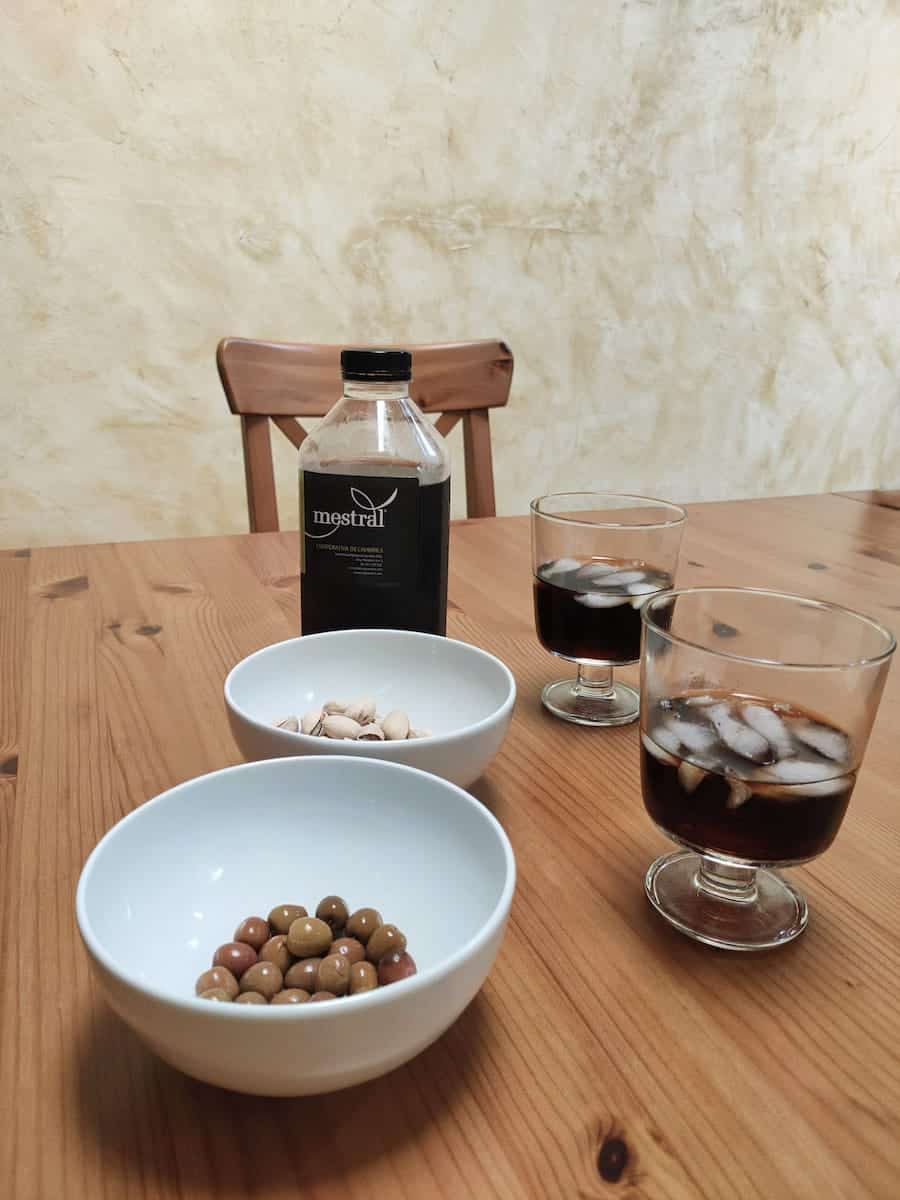 The two vermouths we drank after finishing the Olive Oil cycling route