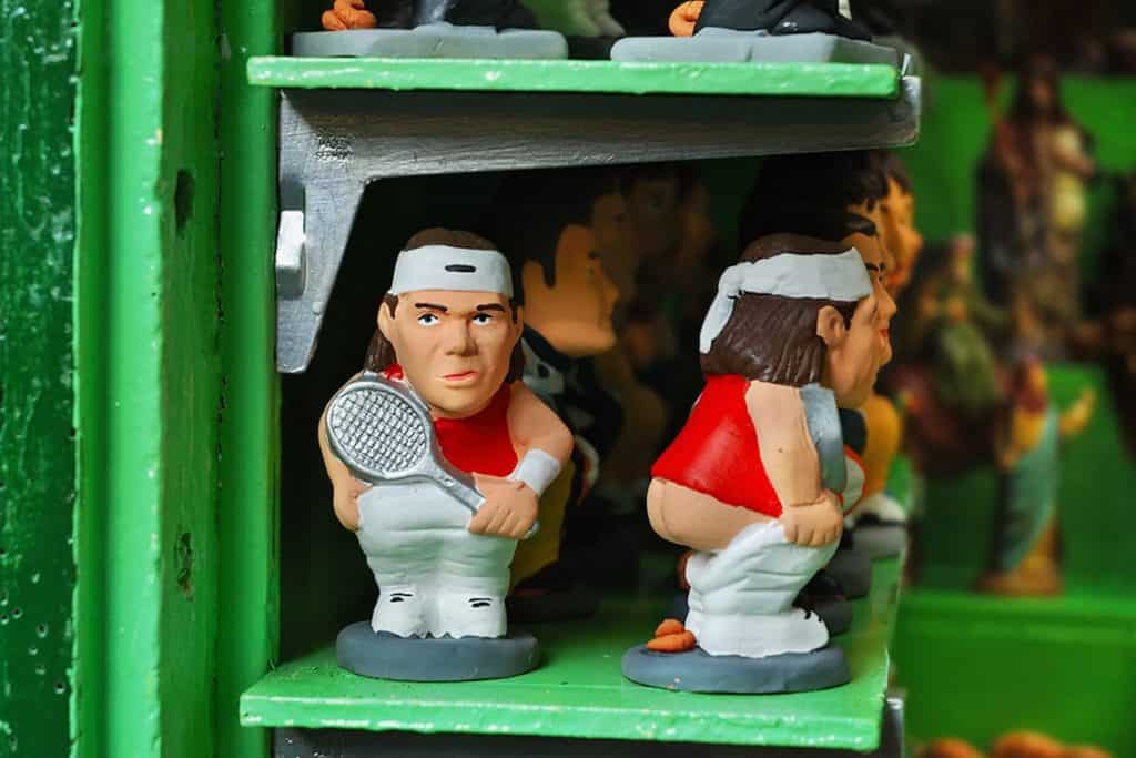 A figurine of Rafa Nadal as a caganer, a great souvenir from Barcelona to take back home