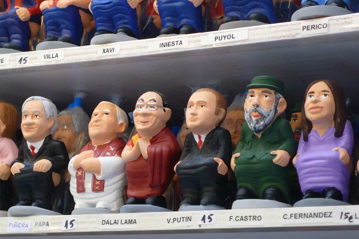 Figures of famous people as caganers, one of the weirdest Catalan Christmas traditions