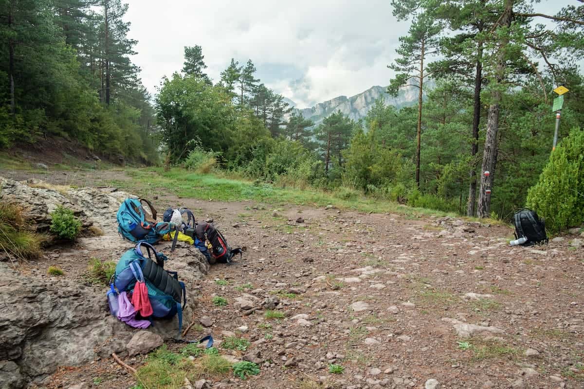 The backpacks we used to hike the Cavalls del Vent