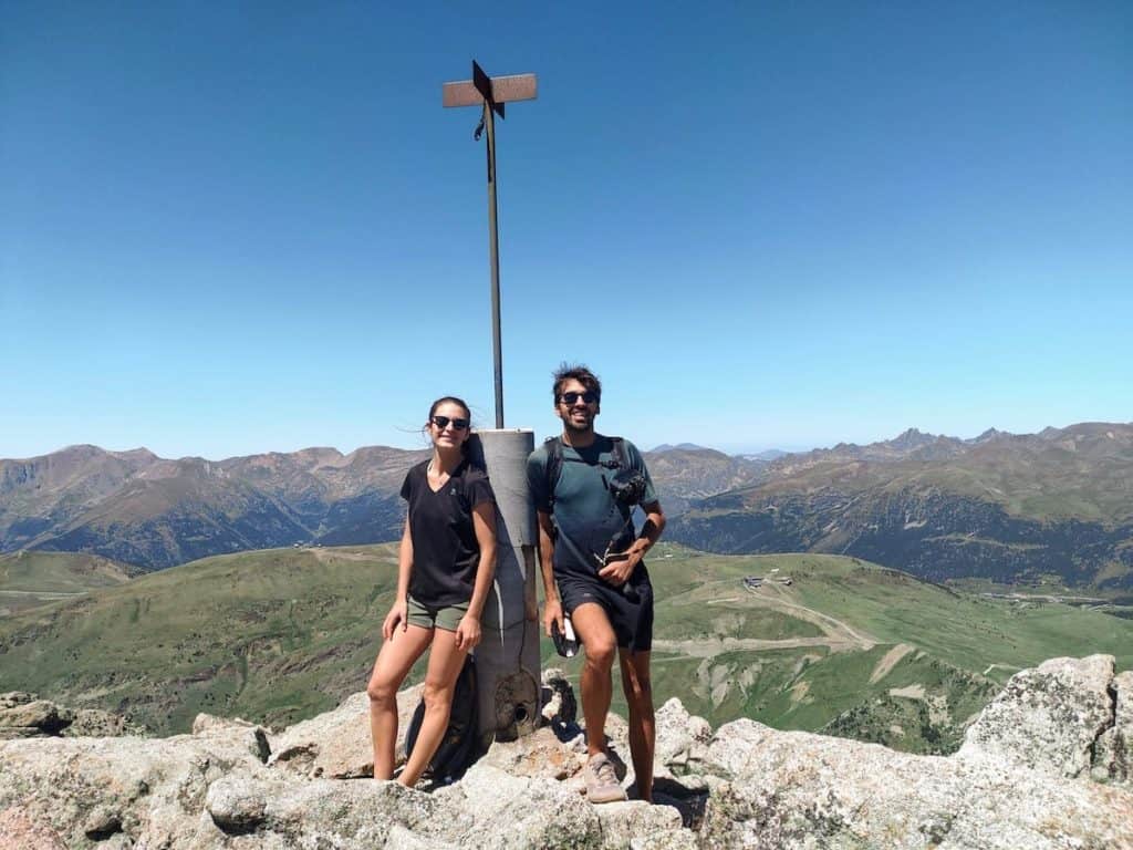 Two hikers in the Alt del Griu summit