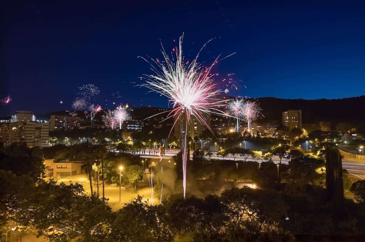 Fireworks in Barcelona during the Nit de Sant Joan