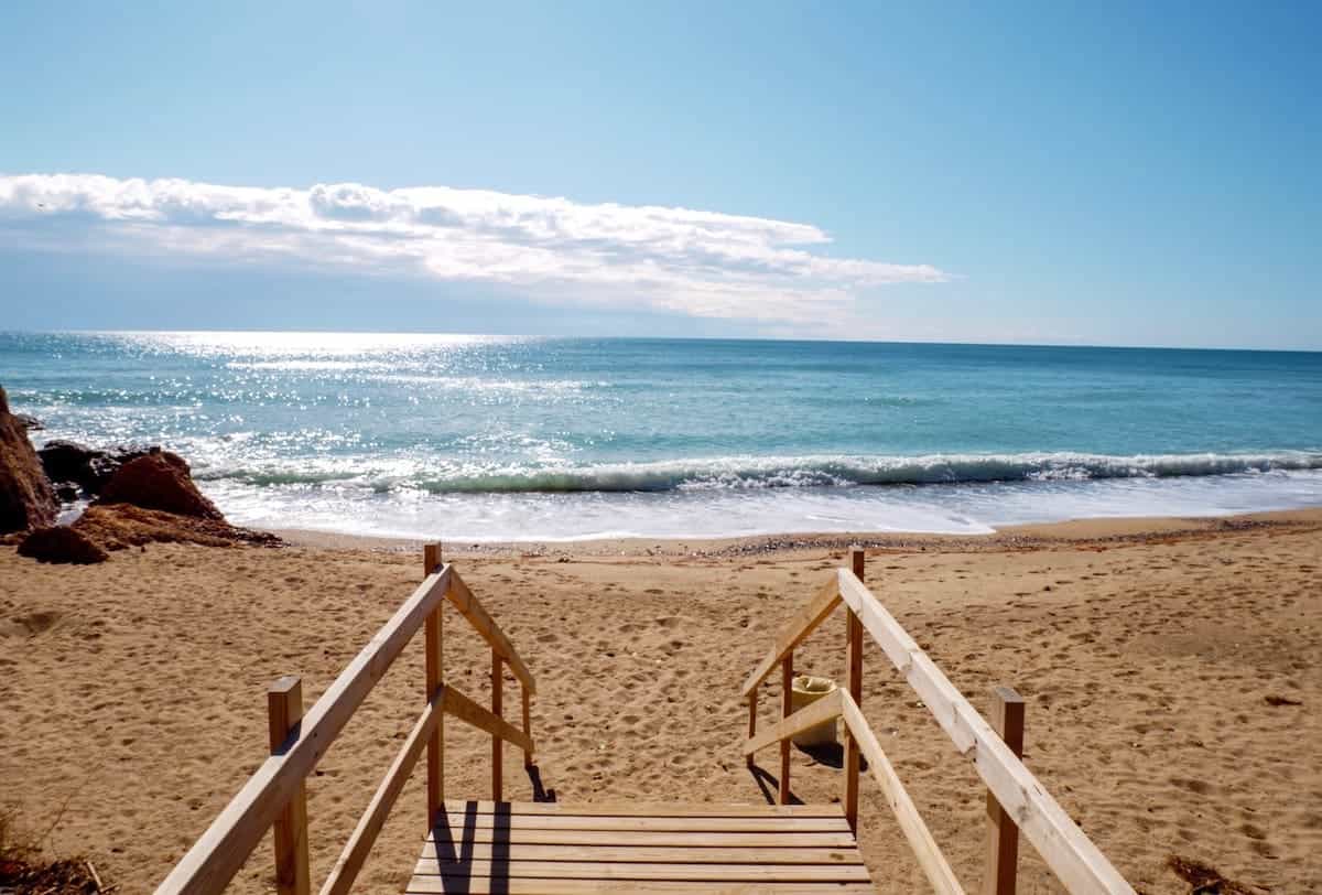 Stairs leading to a beach in Miami Platja