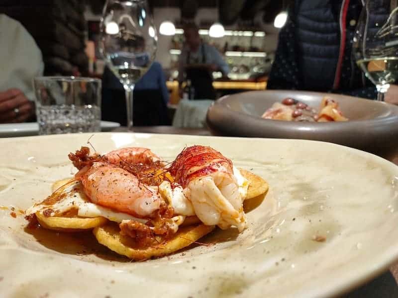 A seafood dish served in the Borda Vella restaurant