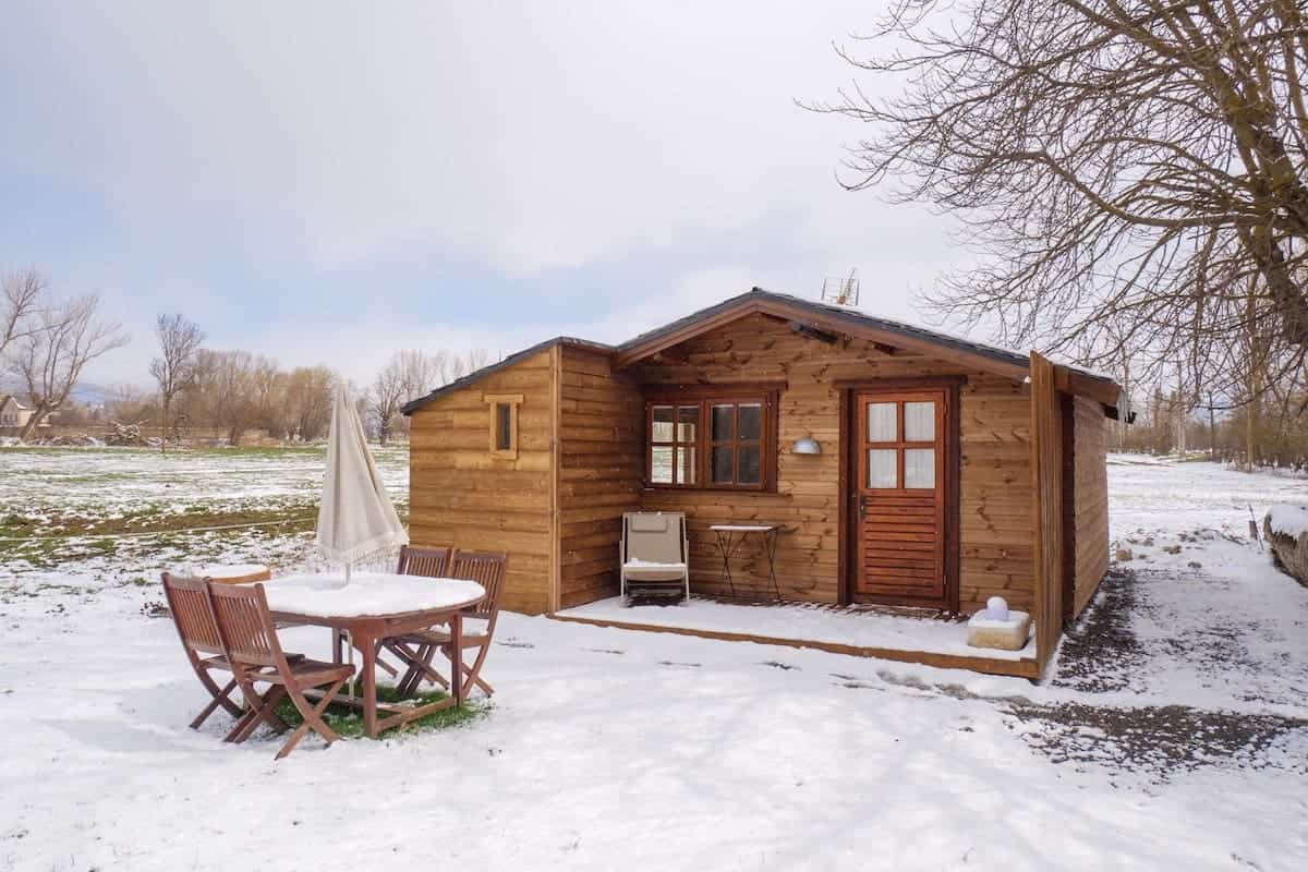 The bungalow in Mas Sant Marc in winter