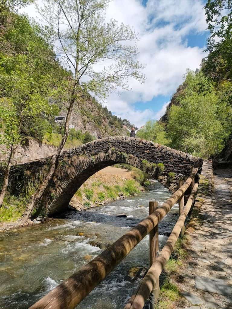 Stone bridge in Camí Ral de La Massana (Andorra)