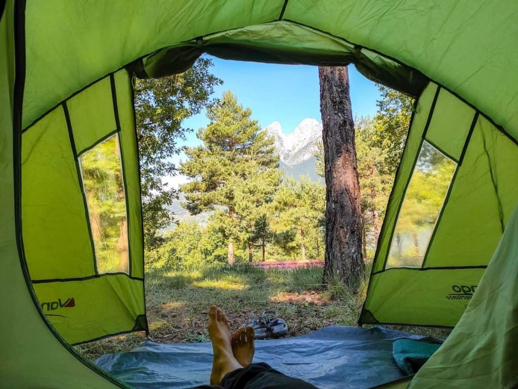 Views of the Pedraforca from the tent