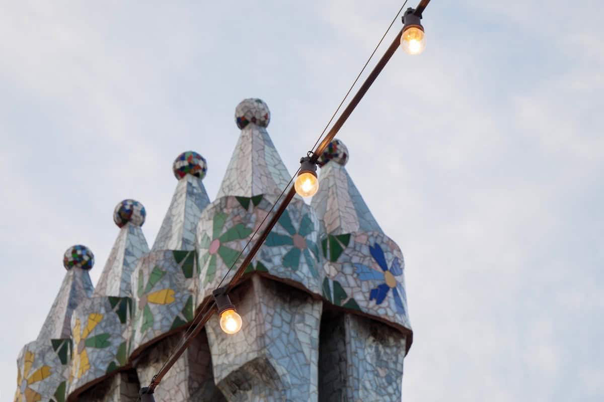 Lights in Casa Batlló's terrace