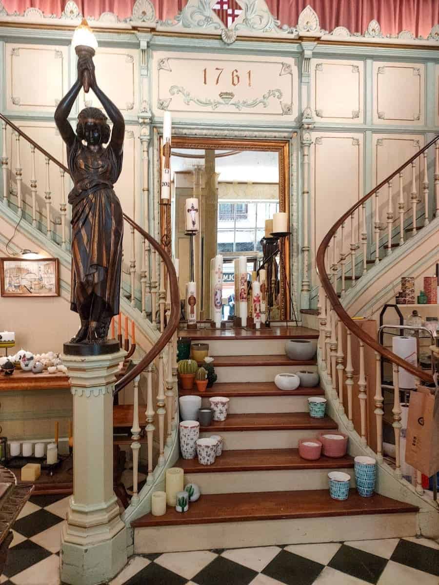 The main stairs at Cereria Subirà in Barcelona