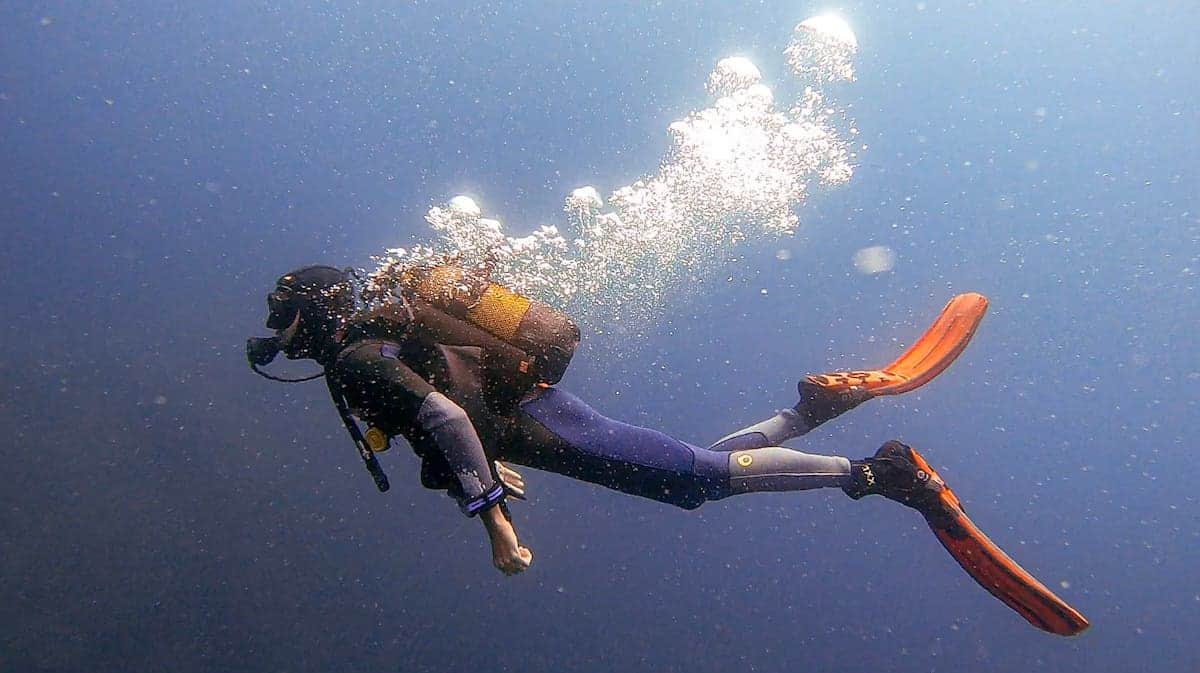 A person diving in Barcelona