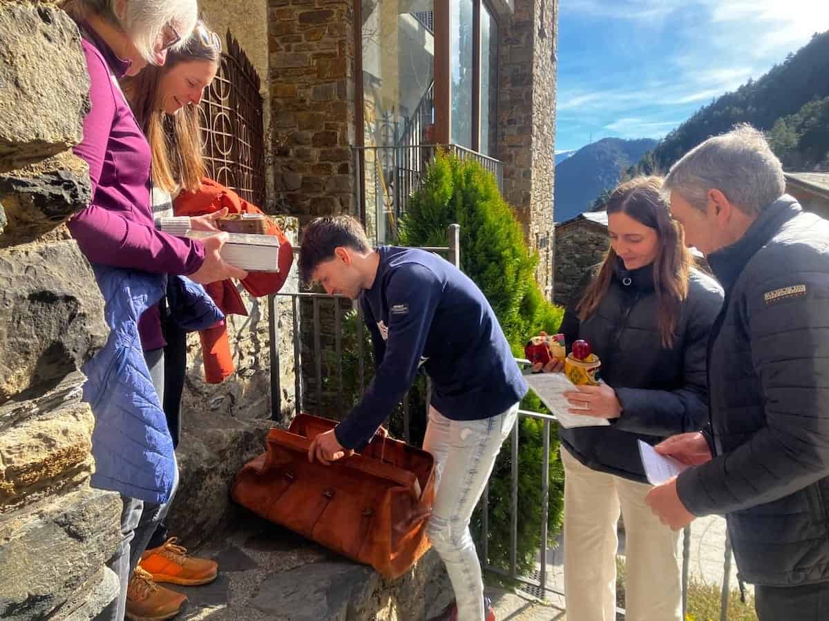 A group of people solving one of Escape Andorra's escape rooms