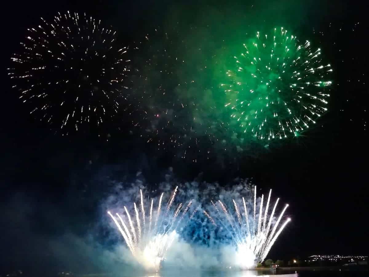 Firework display in July in Blanes (Costa Brava, Catalonia)