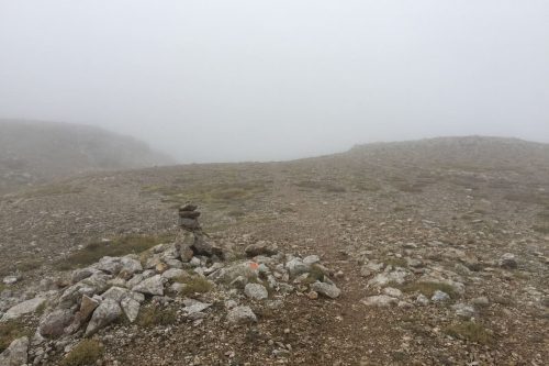 A foggy landscape on the Niu de l'Àliga