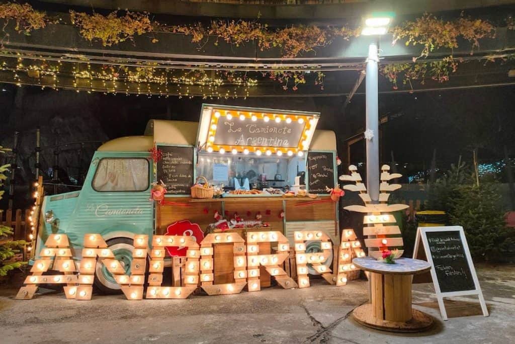 Food truck in Andorra's Christmas market