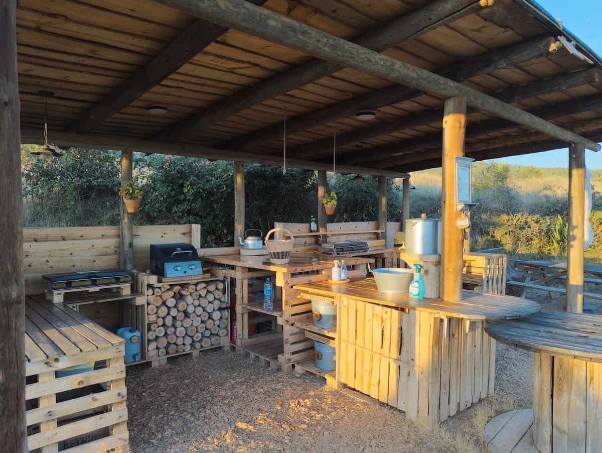 The outdoor kitchen at Forest Days