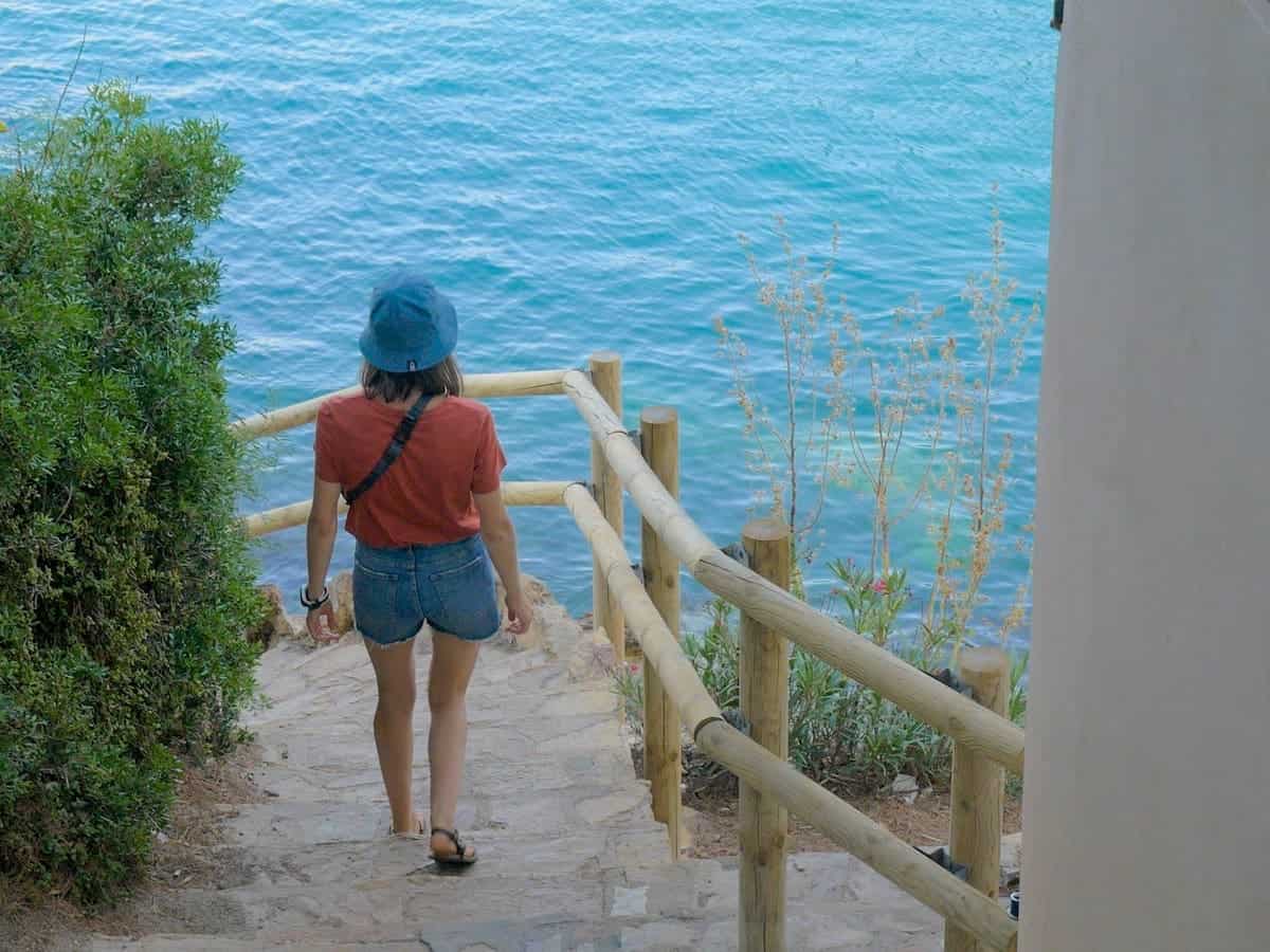 A person hiking the Camí de Ronda in Begur