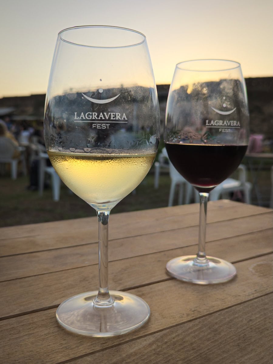 Enjoying a wine during sunset at Gravera Fest