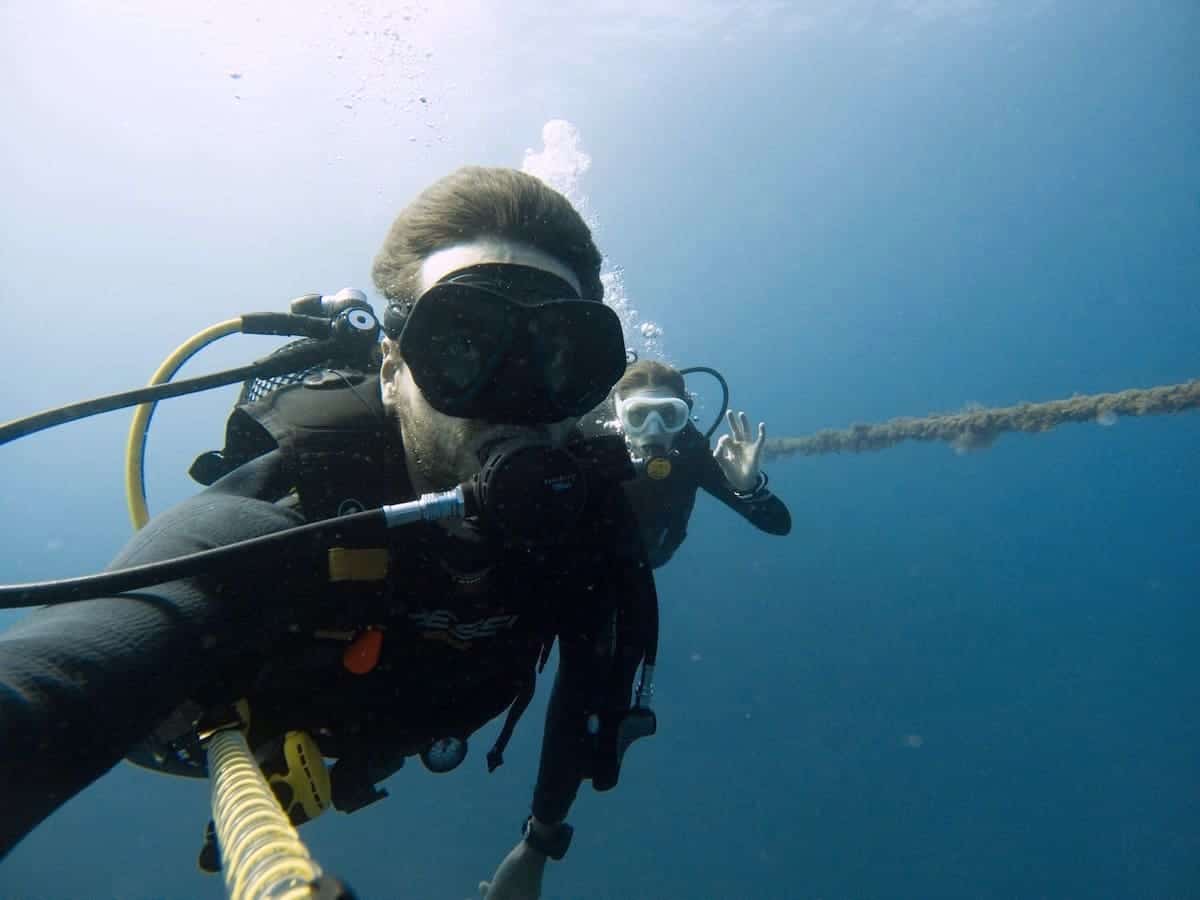 Marc and Marina diving in the Costa Brava