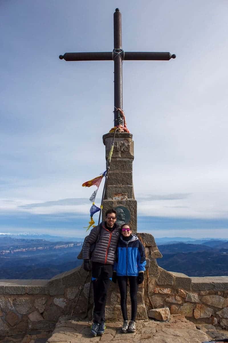The cross on top of Matagalls mountain in the Montseny Natural Park