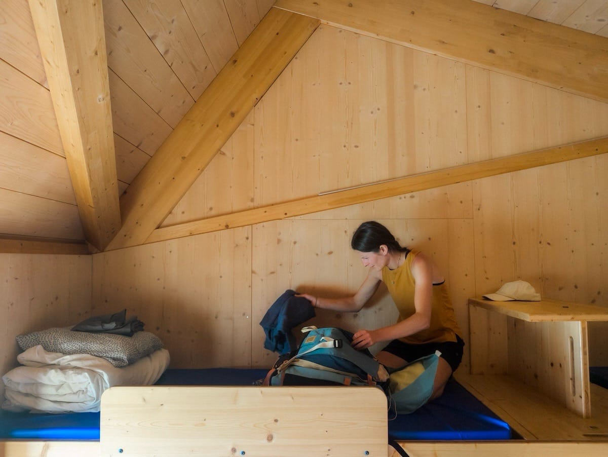 Getting the backpack sorted at Refugi de l'Illa