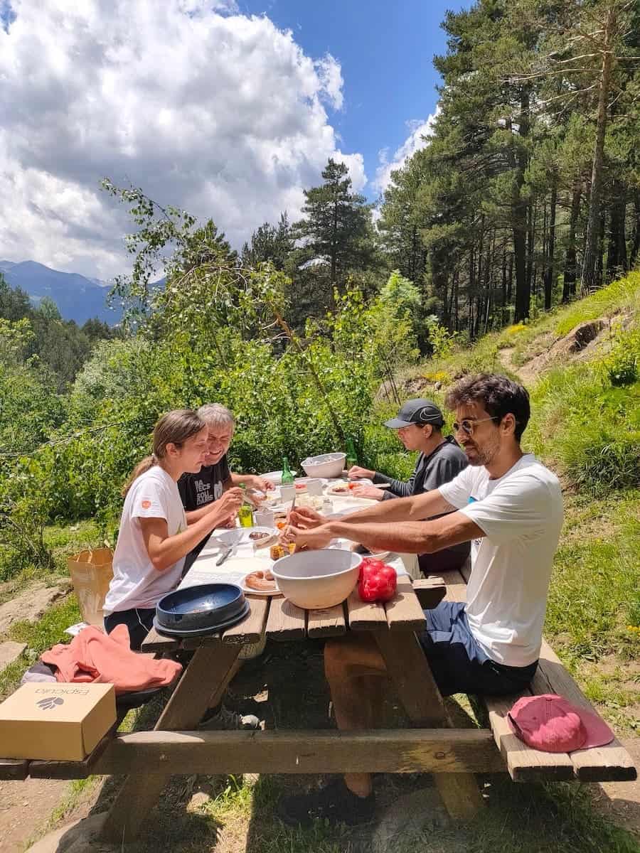 A family enjoying a picnic in Andorra