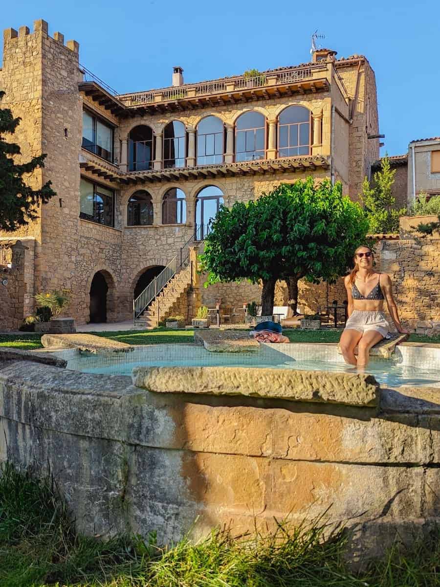 Outside pool and garden in Casa Llobera