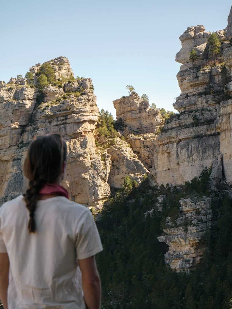 Admiring the insane rock formations at Portell de l'Infern