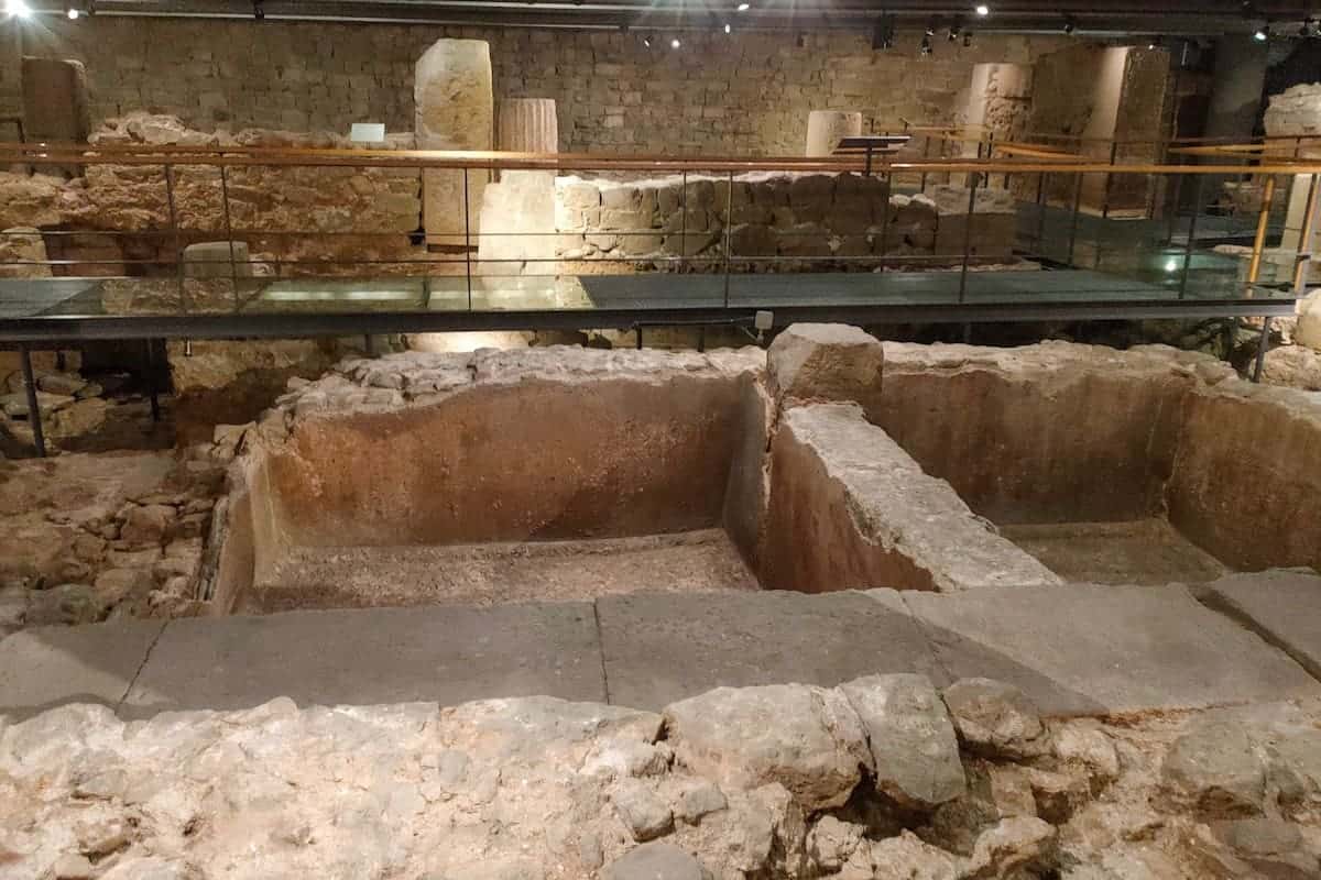 Roman ruins in the Plaça del Rei in Barcelona