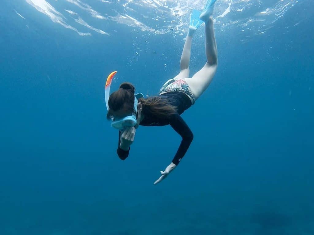 A person snorkelling