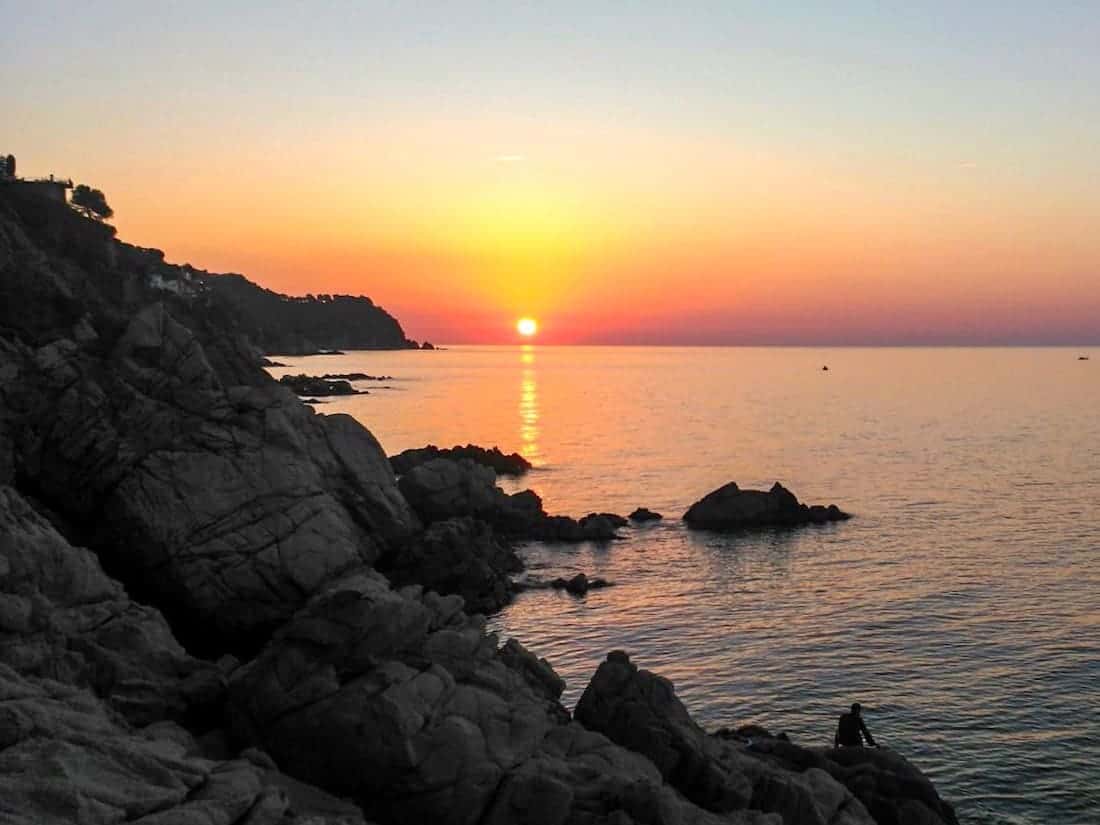 Sunrise at one of Tossa de Mar's nearby coves