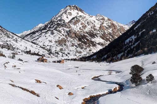 The Vall d'Incles in Andorra in winter