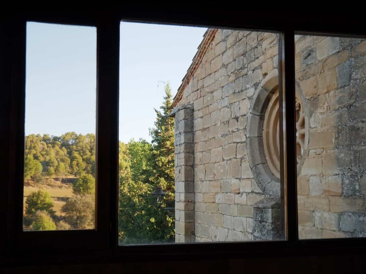 Views of the Virgen de la Fuente sanctuary from the dining room