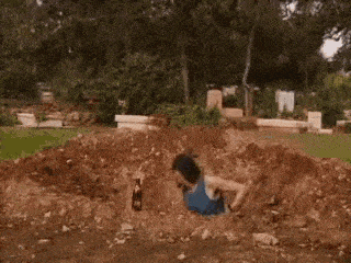 A man digging a hole